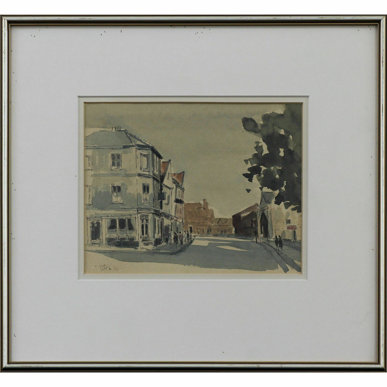 Watercolour By Terence M Rudkin. Tombland, Norwich