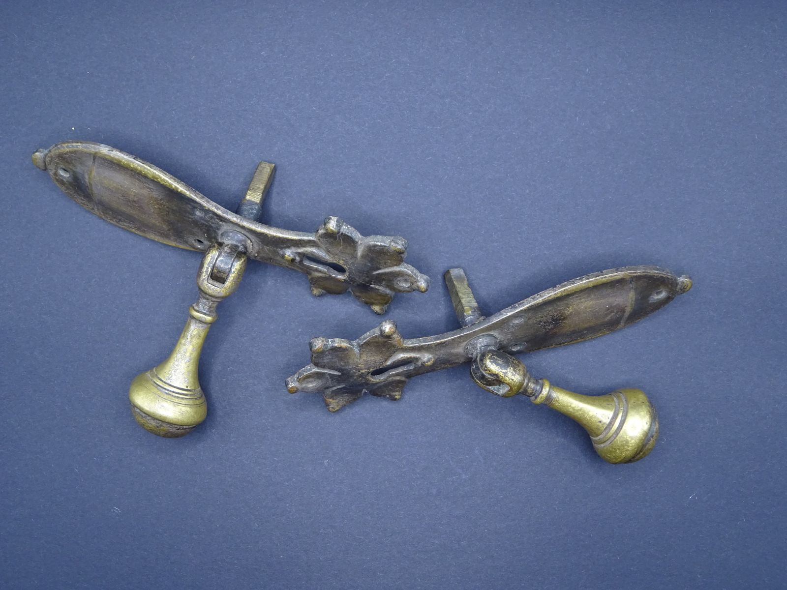 Pair Of Bronze Victorian Teardrop Wardrobe Handles photo furniture