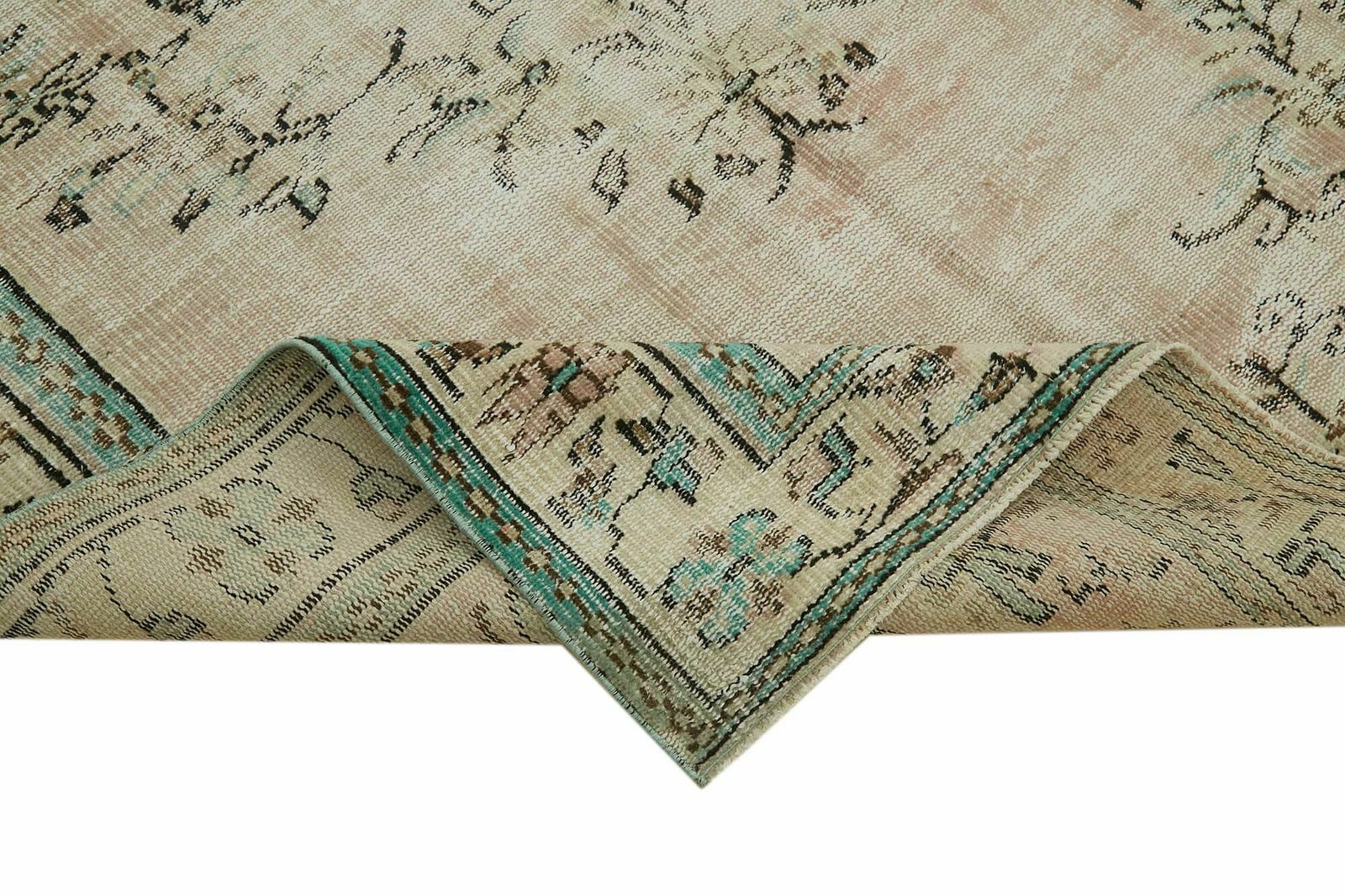 5x9 Beige Turkish Vintage Area Rug   41839 photo vinterior