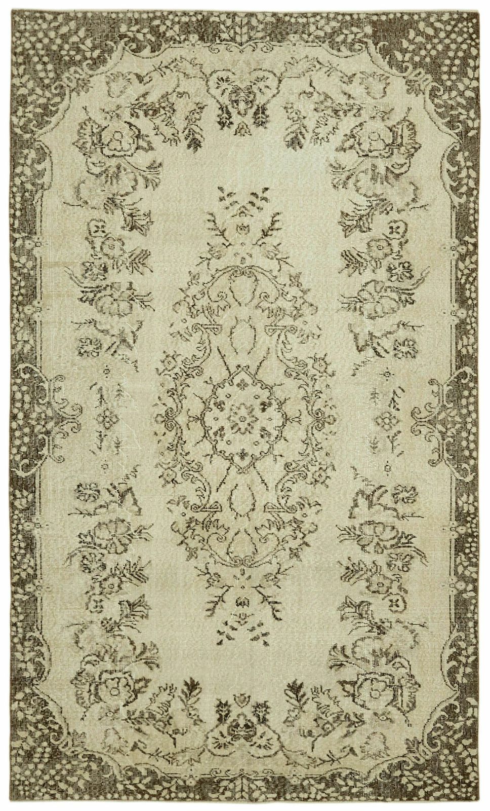 6x9 Beige Turkish Vintage Area Rug   41837