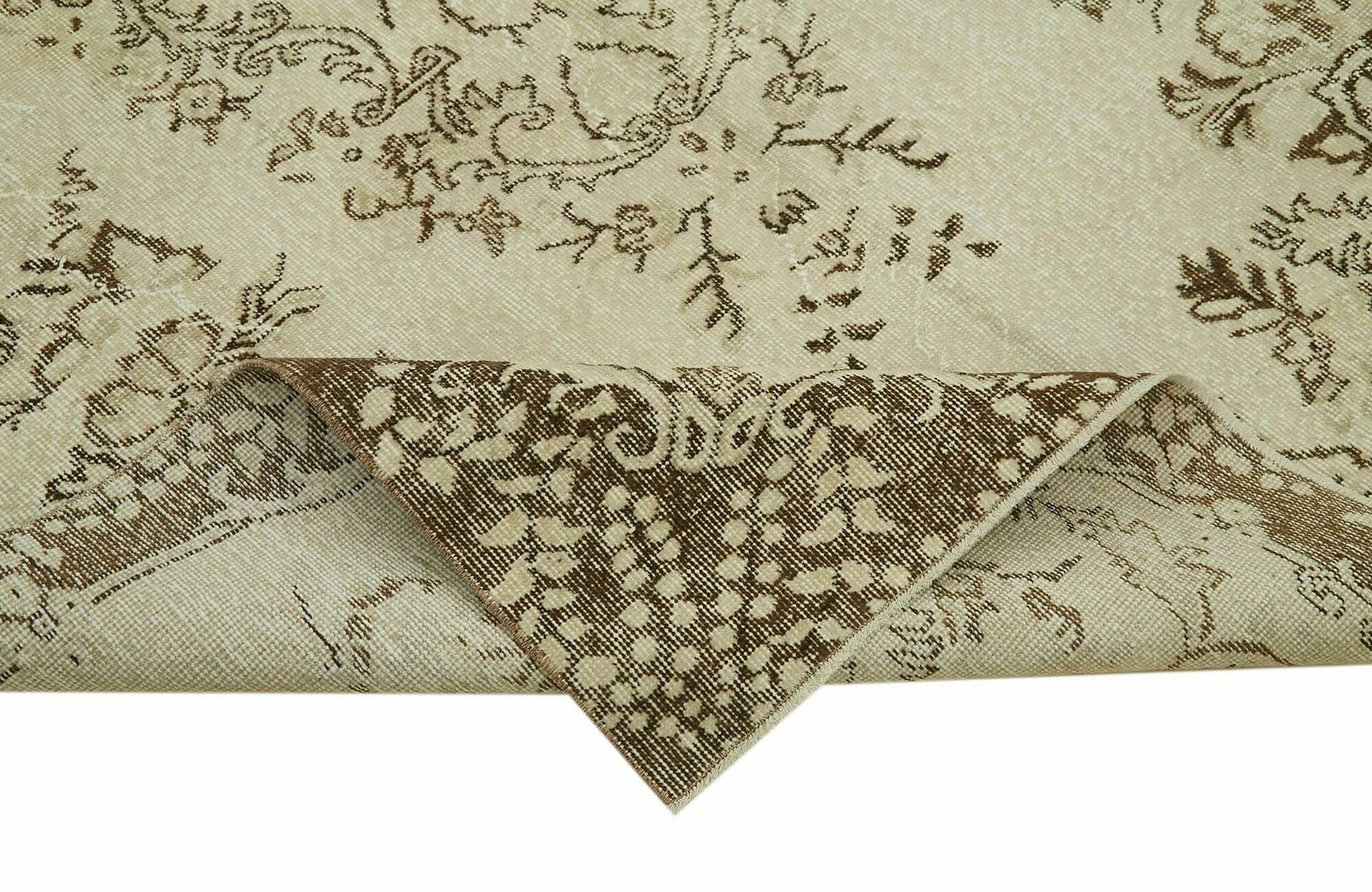 6x9 Beige Turkish Vintage Area Rug   41837 photo vinterior