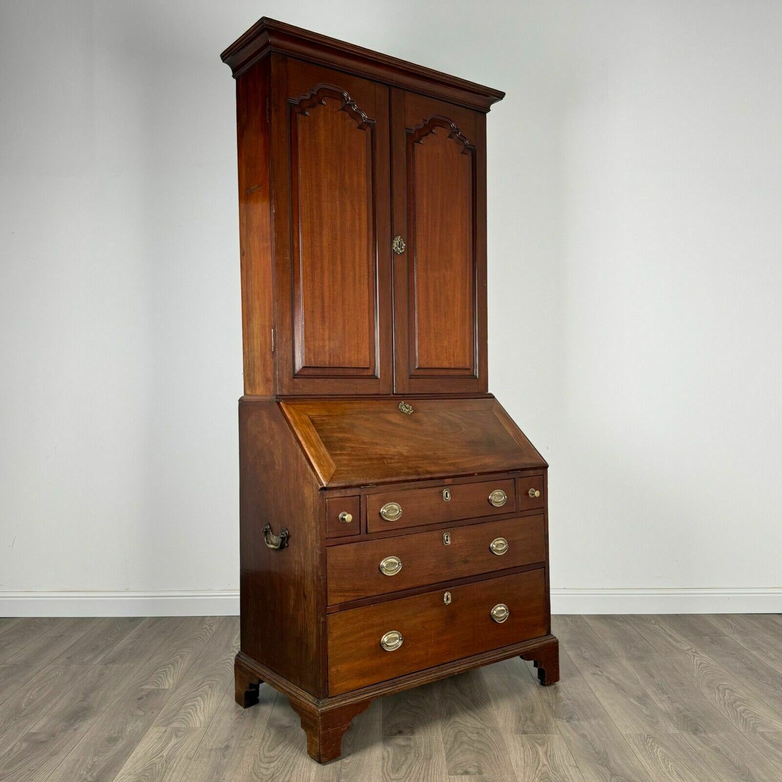 photo for sale Antique 18th Century Fine Quality Bureau Bookcase In Mahogany