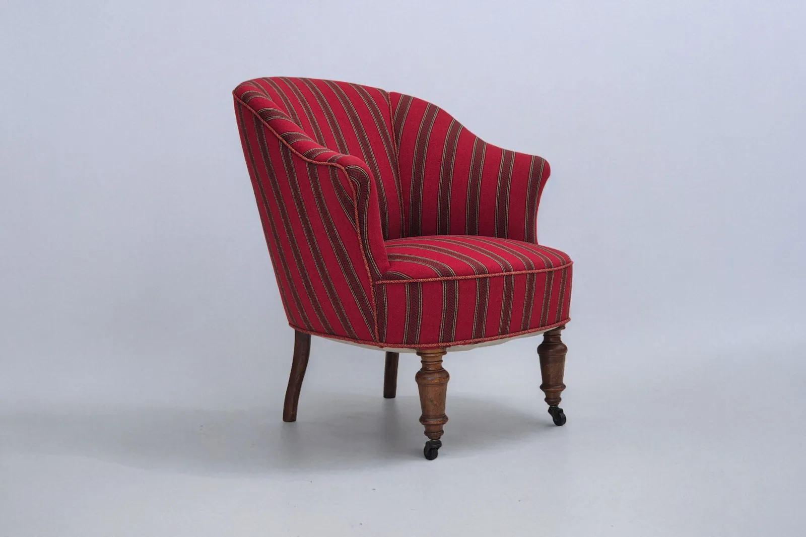 1950s, Danish Lounge Chair, Original Condition, Red Furniture Wool.