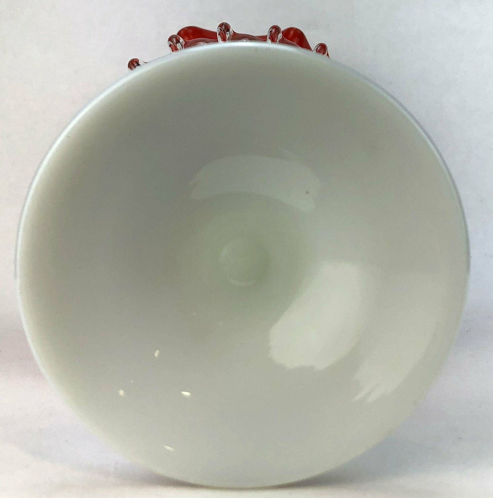 Large Mid Century Italian Red White Glass Vase Opaline Florence 60's photo Home Decor