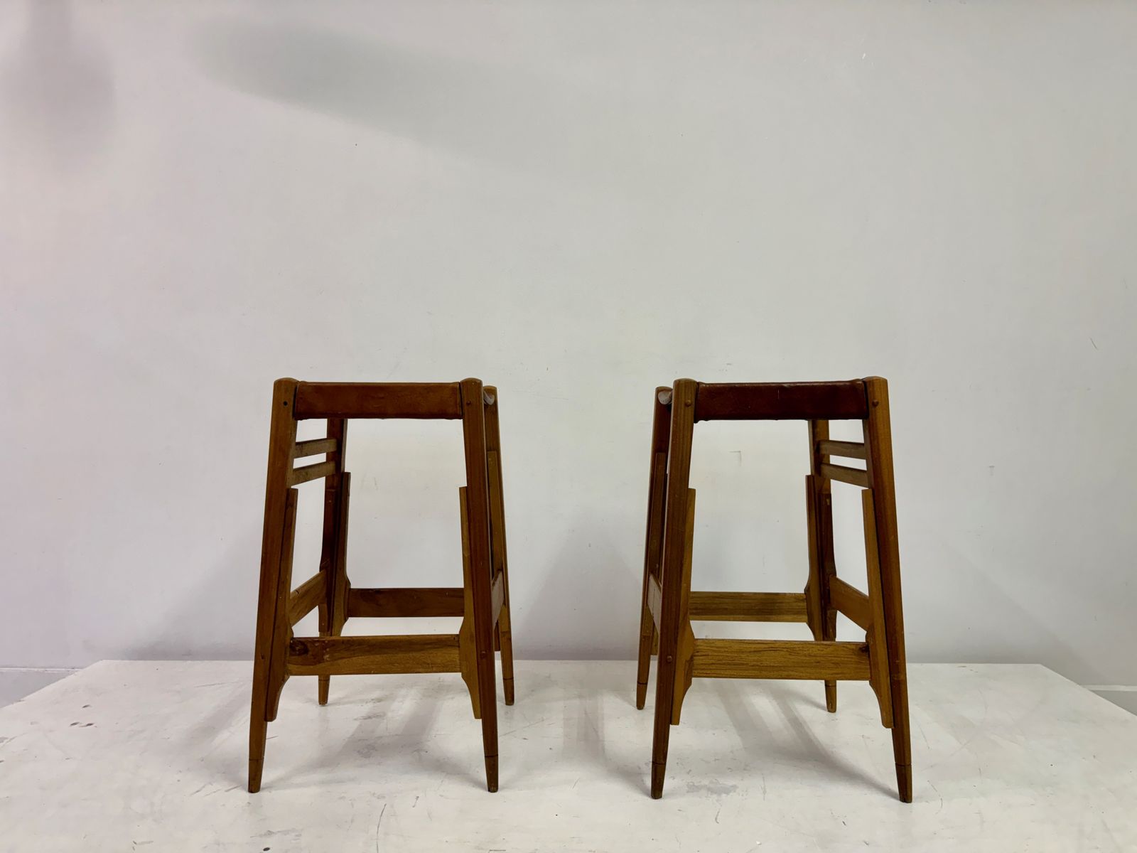 Part Of Mid Century Wood High Stools By Werner Biermann For Arte Sano photo Furniture