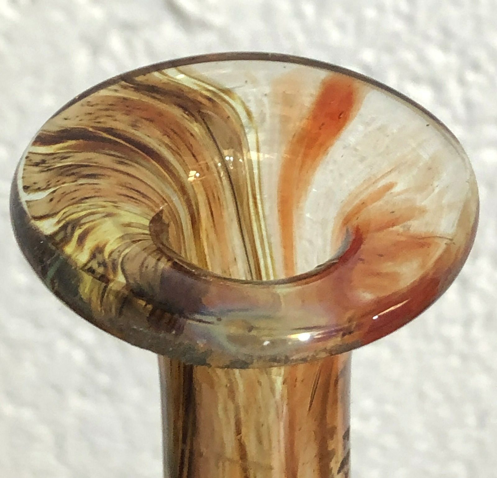 Beautiful Maltese Attenuated Art Glass Bottle Vase Michael Harris 1970's Mdina photo for sale