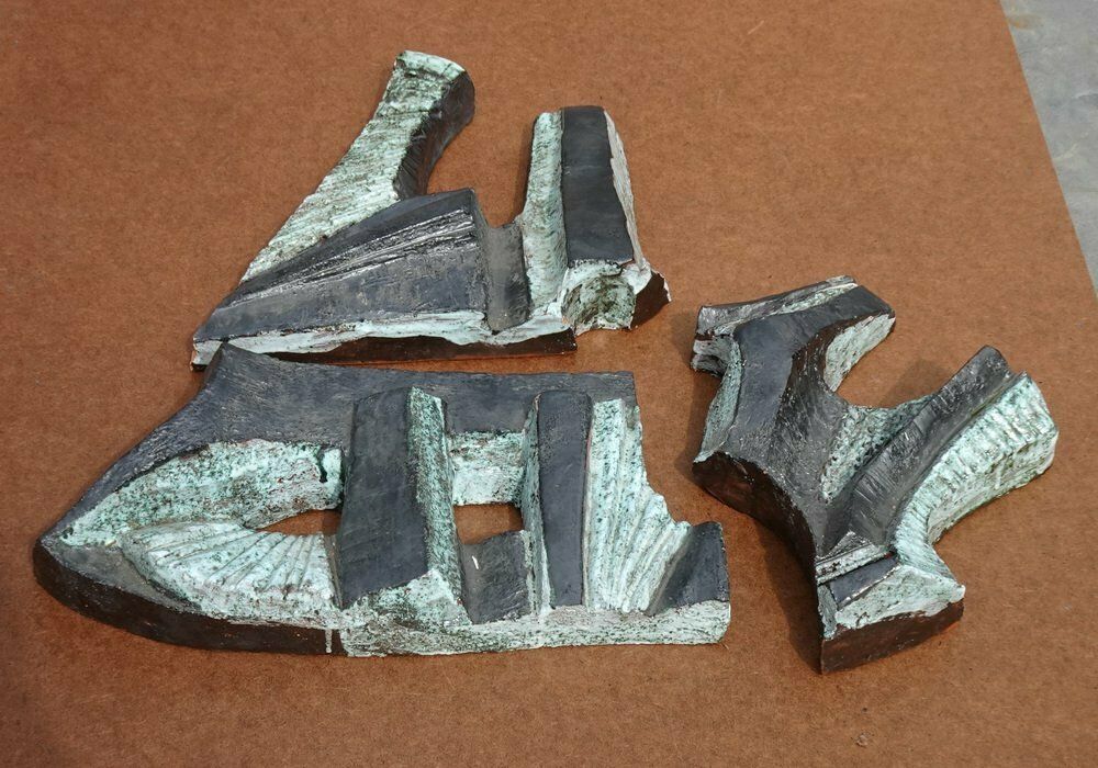 Large Belgian Brutalist Ceramic Wall Sculptures, 1960s, Set Of 3 photo vintage
