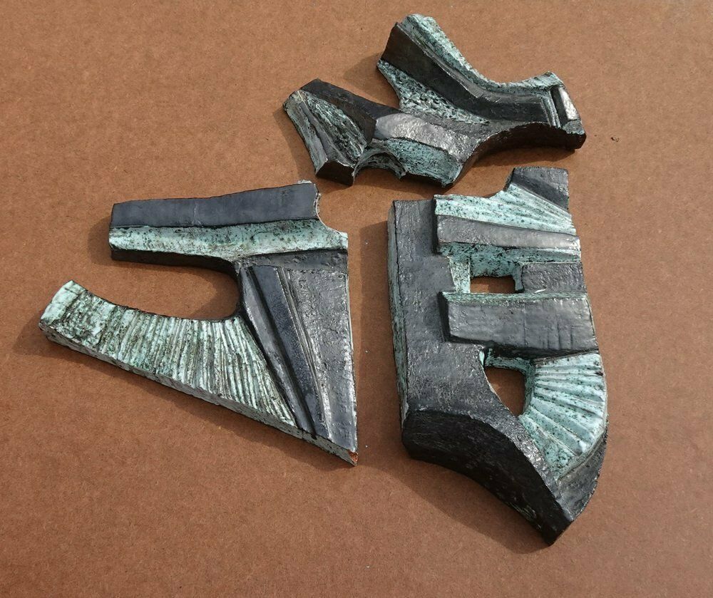 photo buy Large Belgian Brutalist Ceramic Wall Sculptures, 1960s, Set Of 3