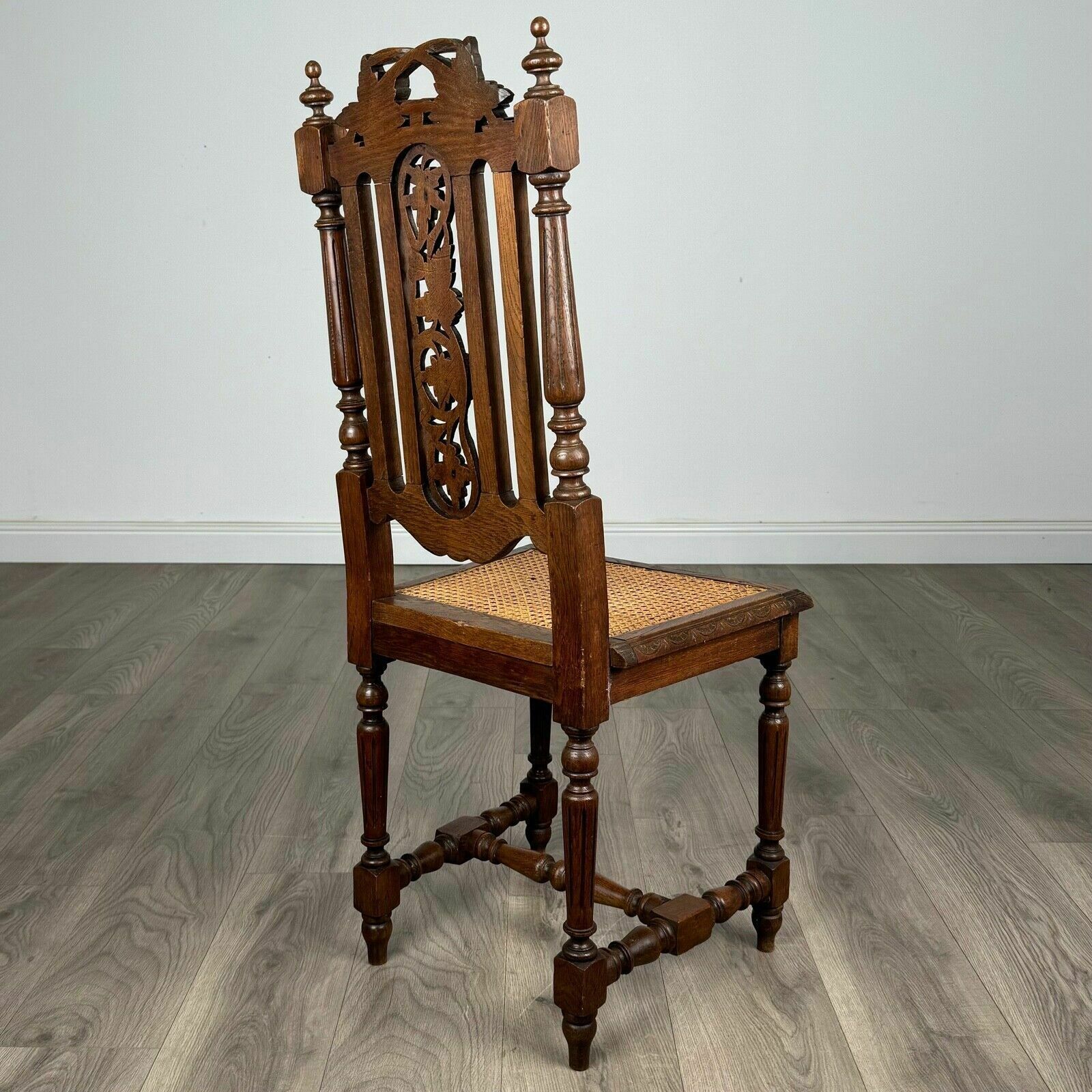 Antique 19th Century Bedroom Chair / Hall Chair In Oak photo 195.0