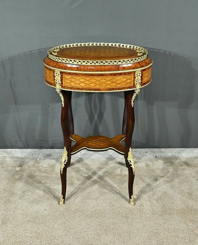 Planter In Precious Wood Marquetry, Napoleon III Period – Mid 19th Century photo for sale