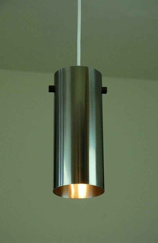 Model 571 Polished Steel Pendant Lamp By Uno & östen Kristiansson For Luxus, Vittsjö, Sweden, 1970s photo for sale