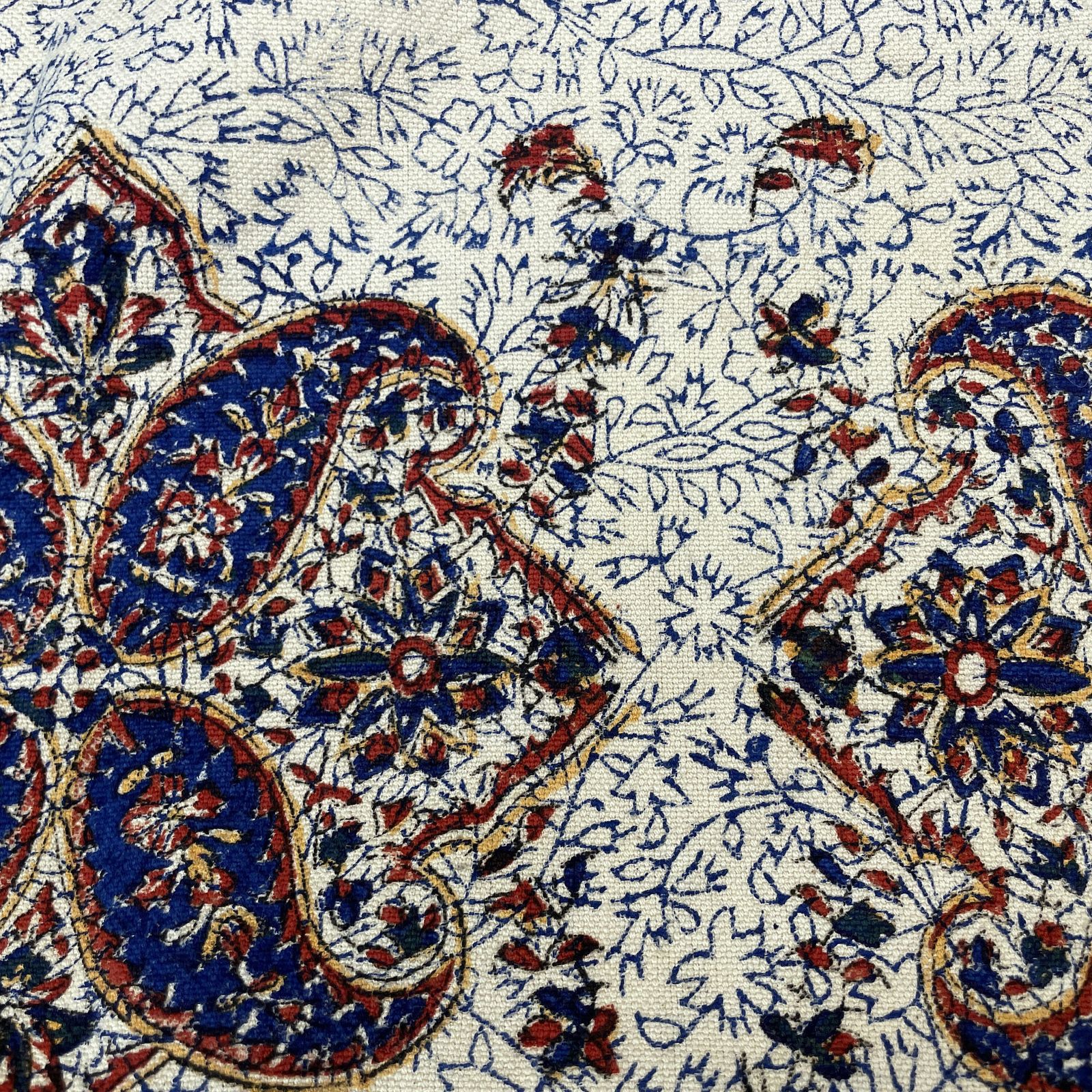 photo furniture Asian Fabric Throw Blanket Hand Printed Paisley Pattern Tassels Cover Handmade Tapestry 150x94cm Quilt Blue Red Fabric