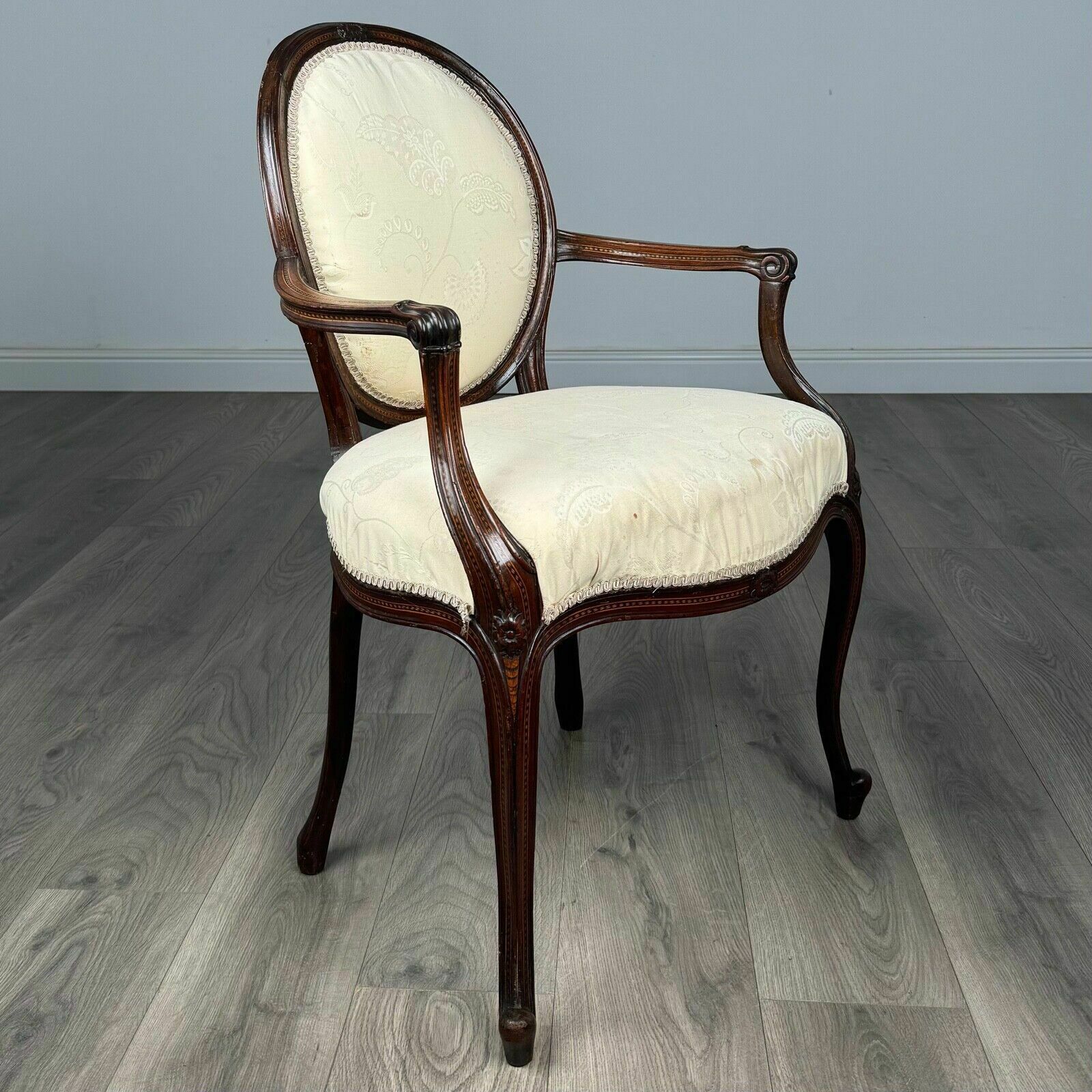 Antique 18th Century Hepplewhite Open Armchair In Mahogany photo buy