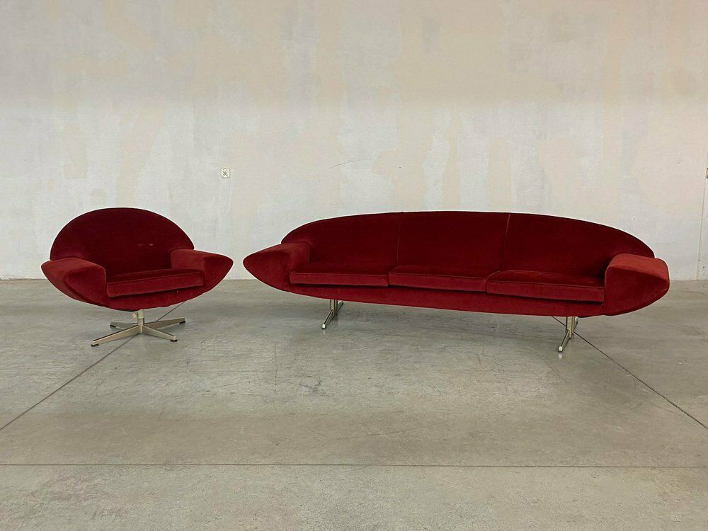 Capri Sofa And Lounge Chair By Johannes Andersen For Trensum Möbelfabrik, Set Of 2