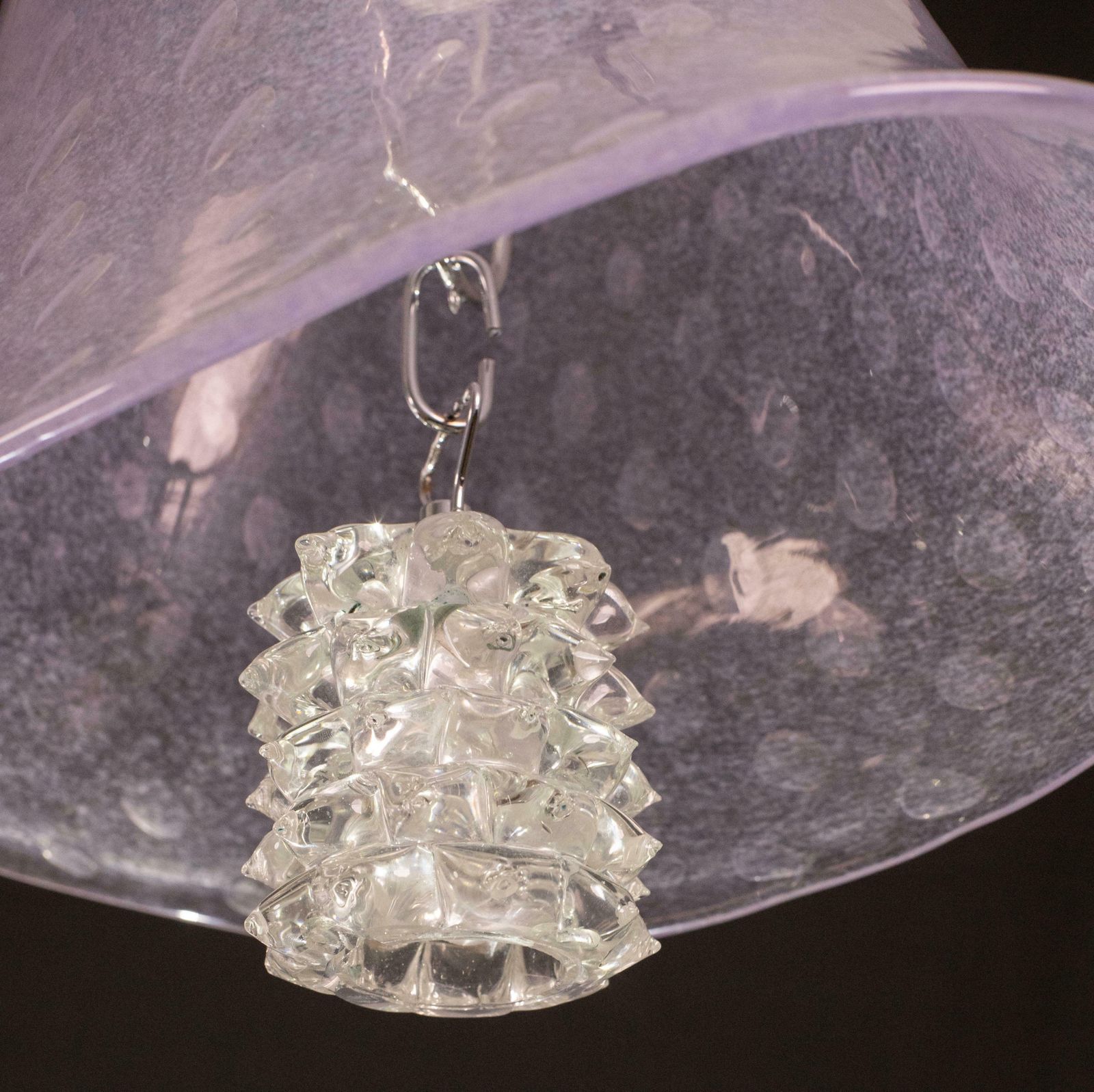 Elegant Barovier E Toso Lantern In Bubble Glass With A Rostrato Glass Element photo 2188.0