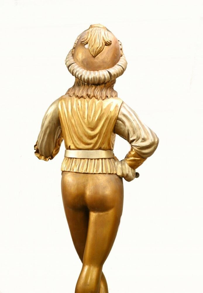 Pair Giant Italian Renaissance Page Boy Statues Medieval Fayre photo vintage