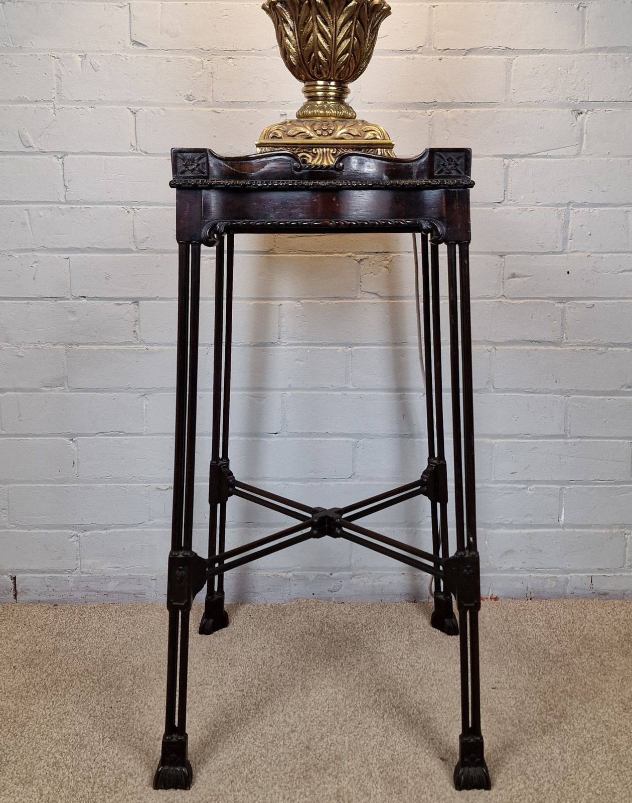 Mahogany Chippendale Lamp Table / Kettle Stand 19th Century photo vintage