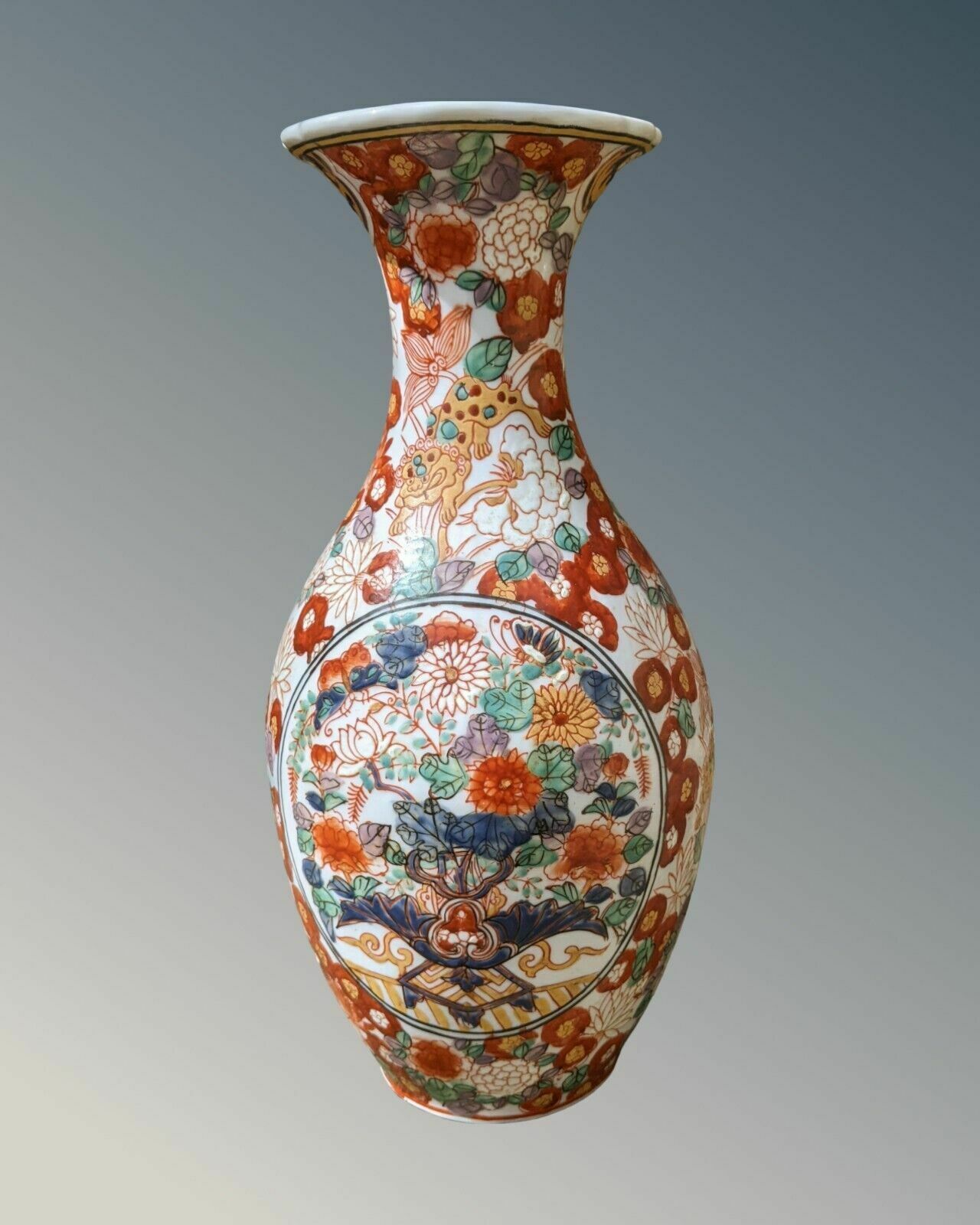 Antique Japanese Porcelain Vase Hand Enamelled