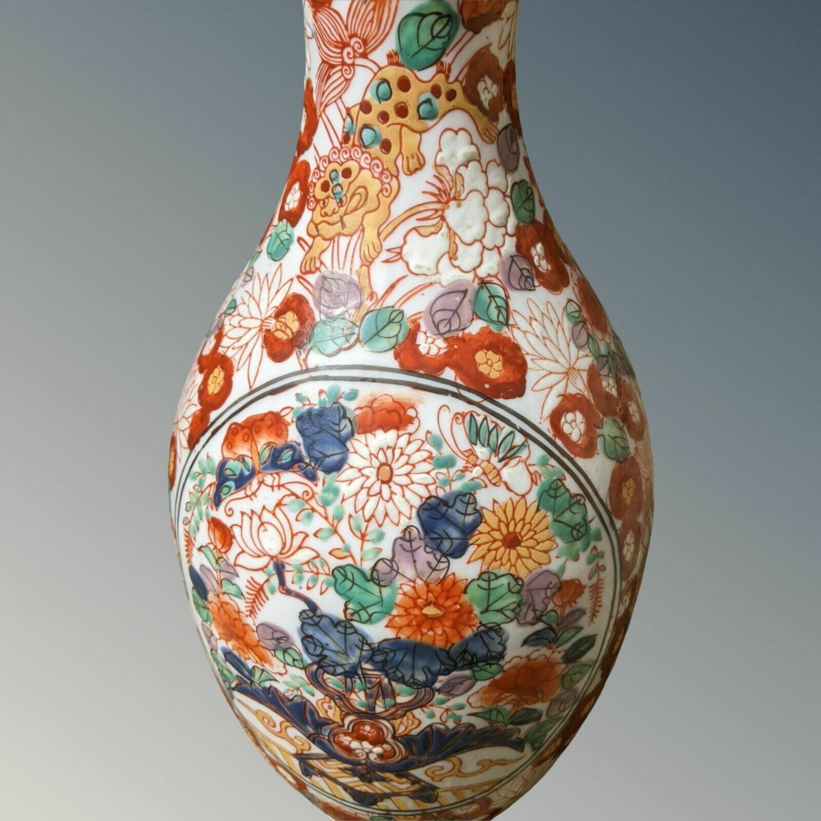 Antique Japanese Porcelain Vase Hand Enamelled photo vinterior