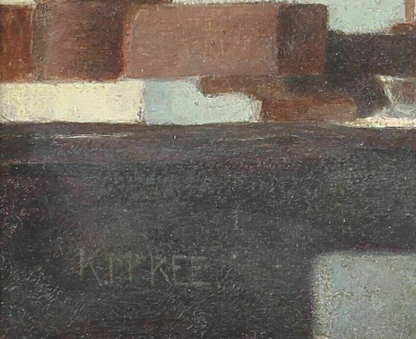 Oil On Board By Kingsley Mckee. Looking In The Mirror photo for sale