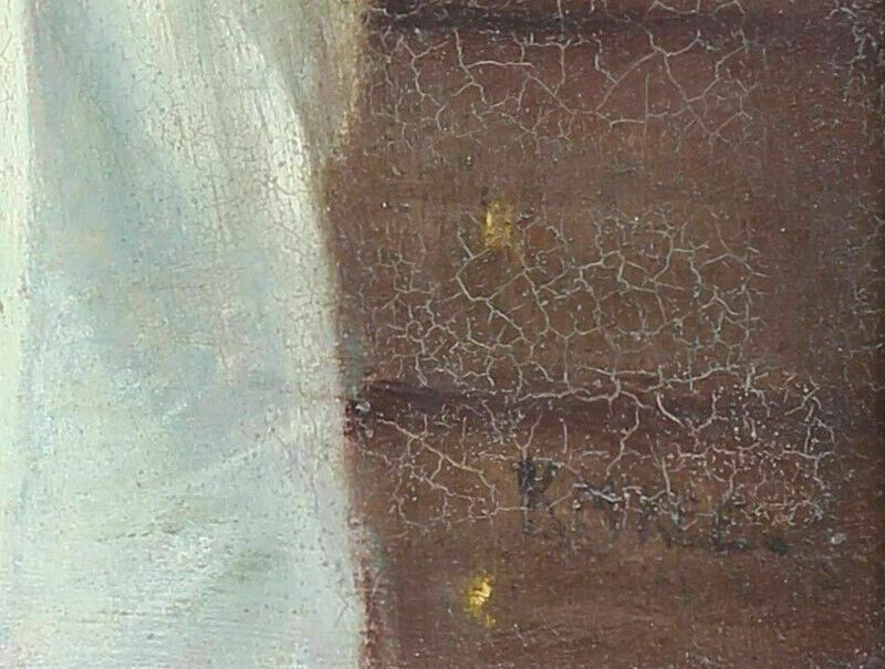 Oil On Board By Kingsley Mckee. Looking In The Mirror photo Art