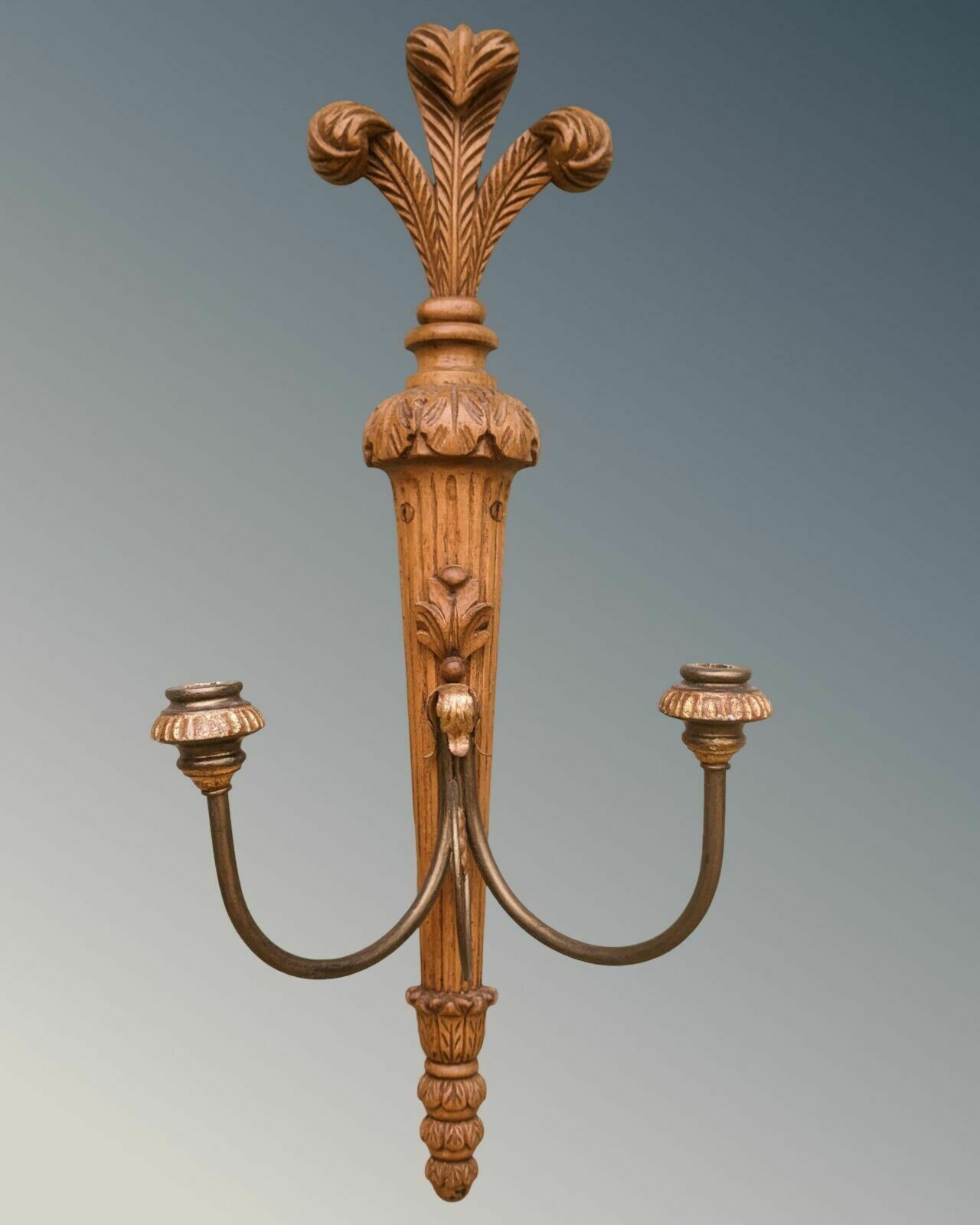 Antique Candelabra Wall Sconce Lime Wood Gilt