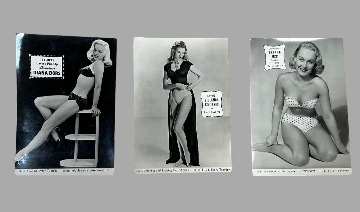 A Set Of Black And White  1960's Pin Ups photo furniture
