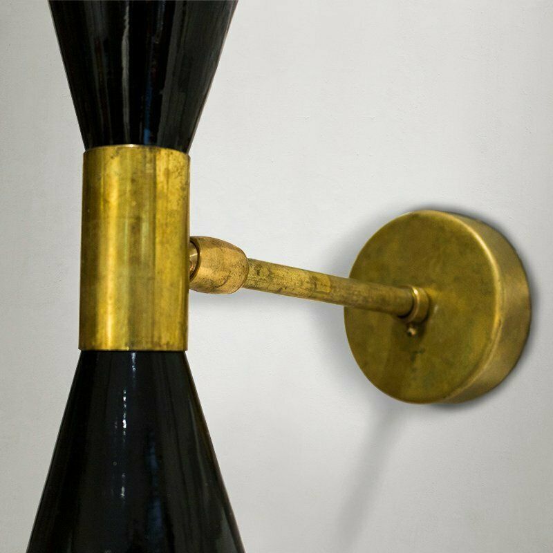 Italian Brass And Aluminum Wall Sconces, 1950s, Set Of 2 photo vinterior