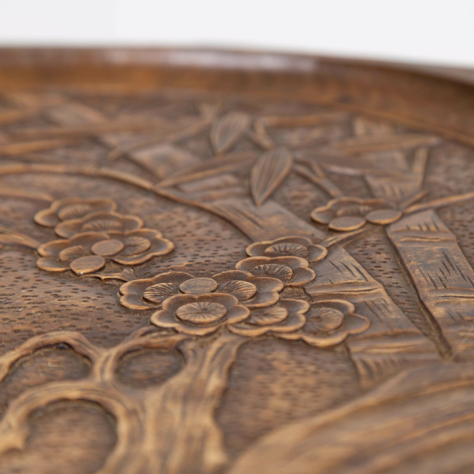 Delightful Mid Century Japanese Carved Side Table photo buy