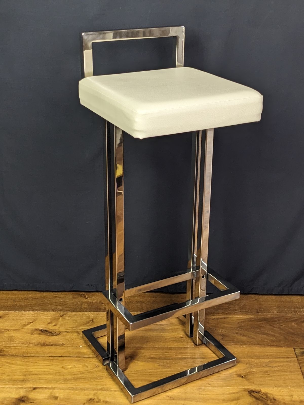 Pair Of Chrome Bar Stools Attributed To Iconic Italian Designer Romeo Rega photo buy