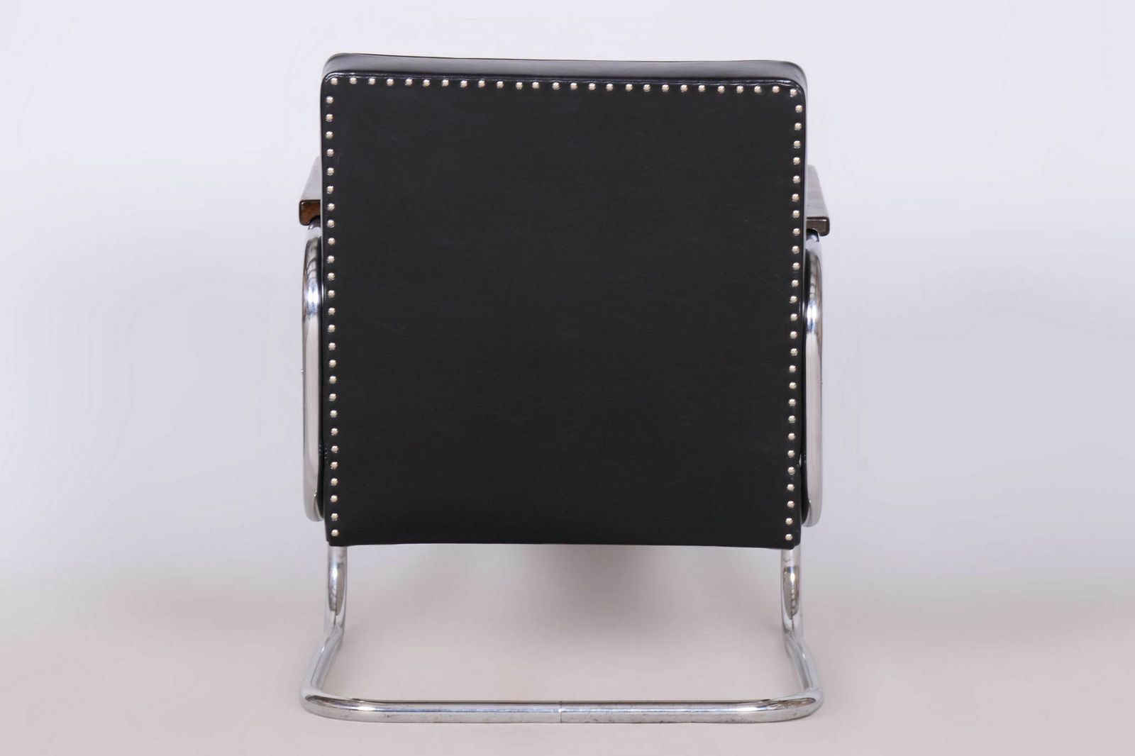 Set Of Two Restored Bauhaus Armchairs, Chrome, Beech, Cowhide, Czech, 1930s photo 3800.0