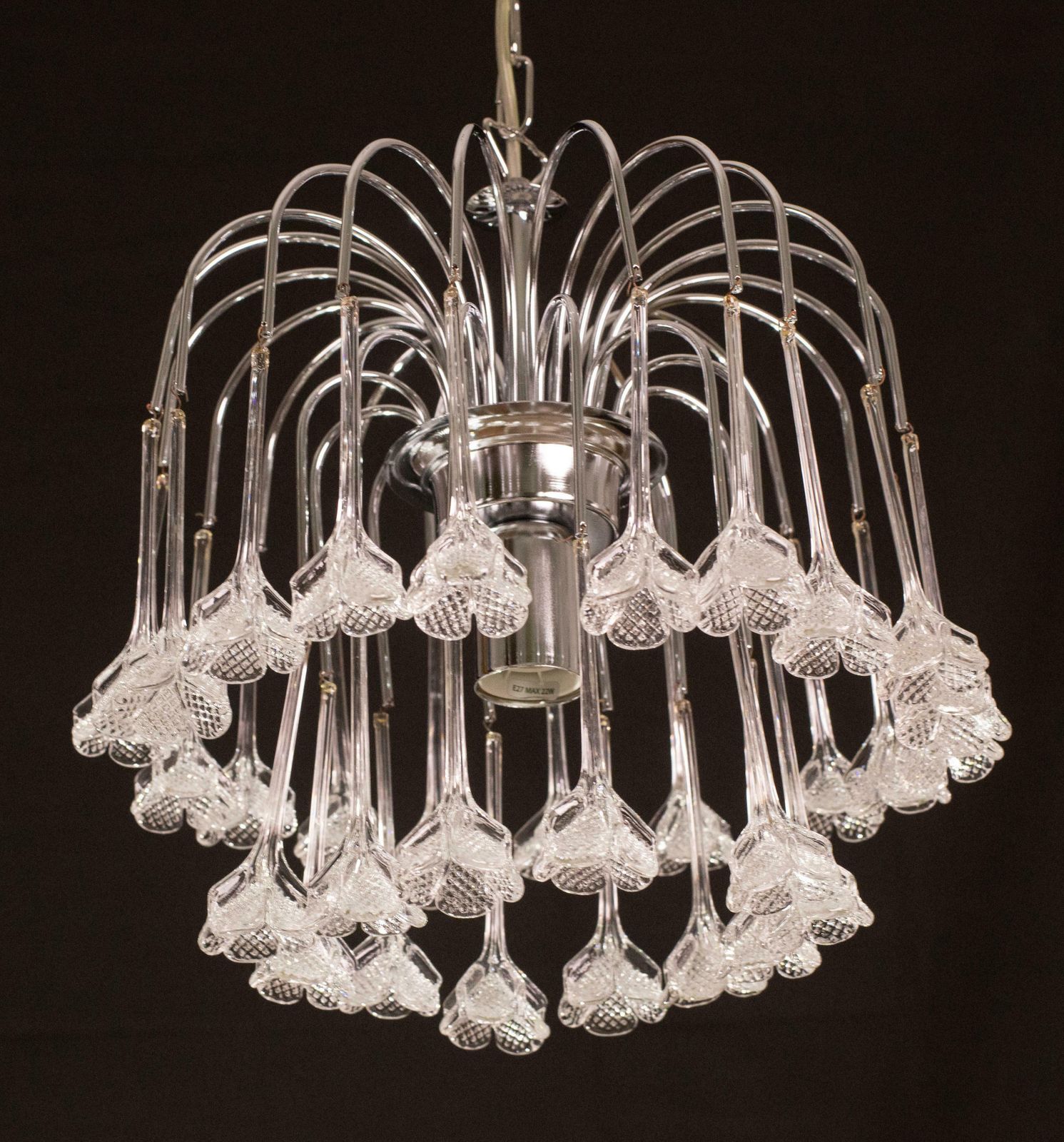 Lighting Set Of 2 Julia Roberts, Vintage White Murano Chandelier, 1980s photo
