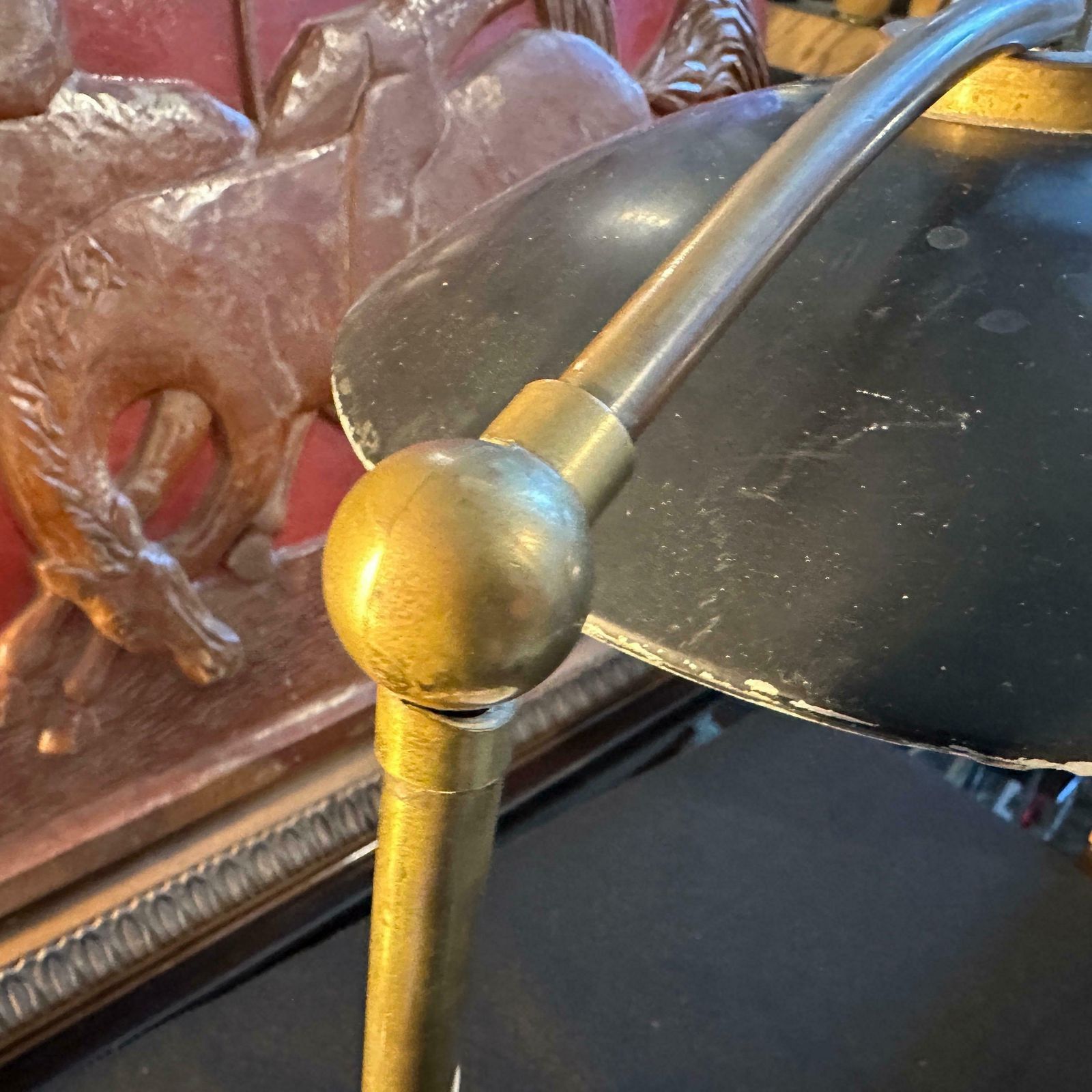 photo for sale 1950 Arredoluce Attributed Mid Century Modern Brass And Marble Italian Desk Lamp