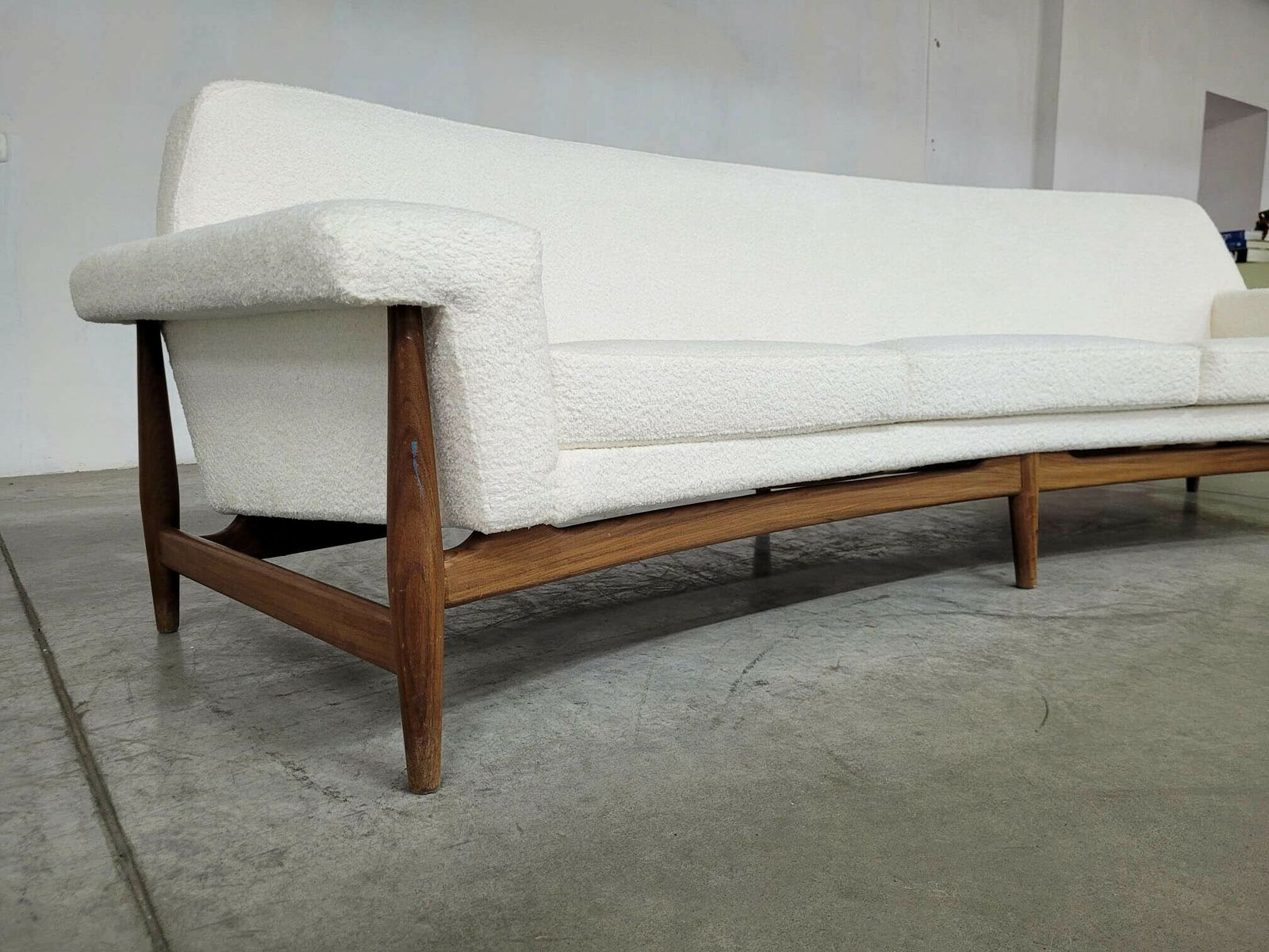 7500.0 Tv Sofa In Teak White Bouclette By Johannes Andersen For Trensum, 1958 photo