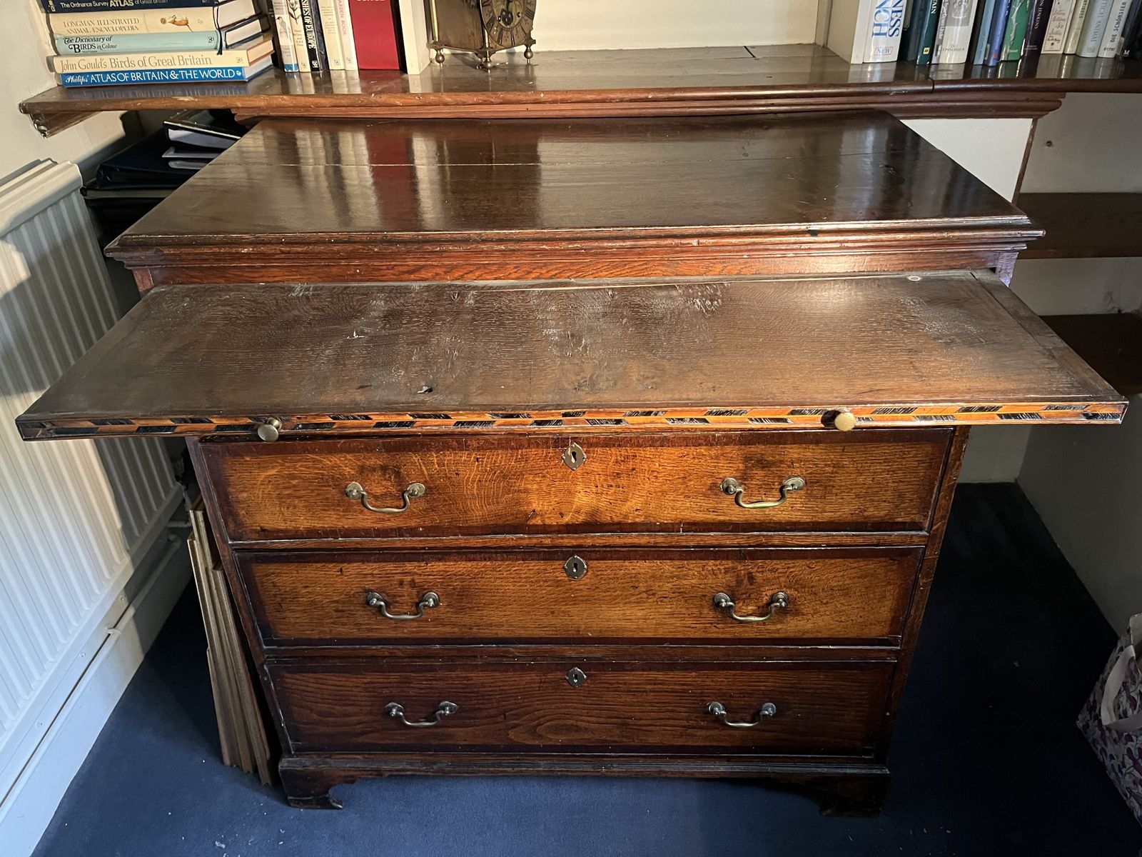 George III Oak Chest Of Drawers With Brushing Slide photo furniture