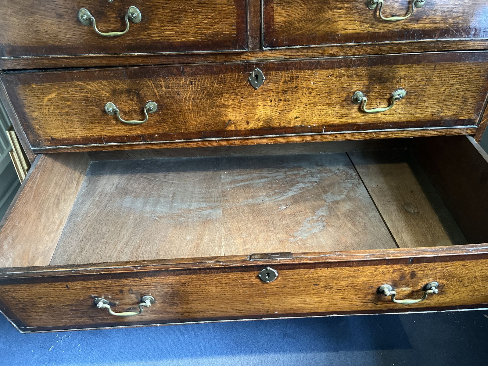 George III Oak Chest Of Drawers With Brushing Slide photo Furniture