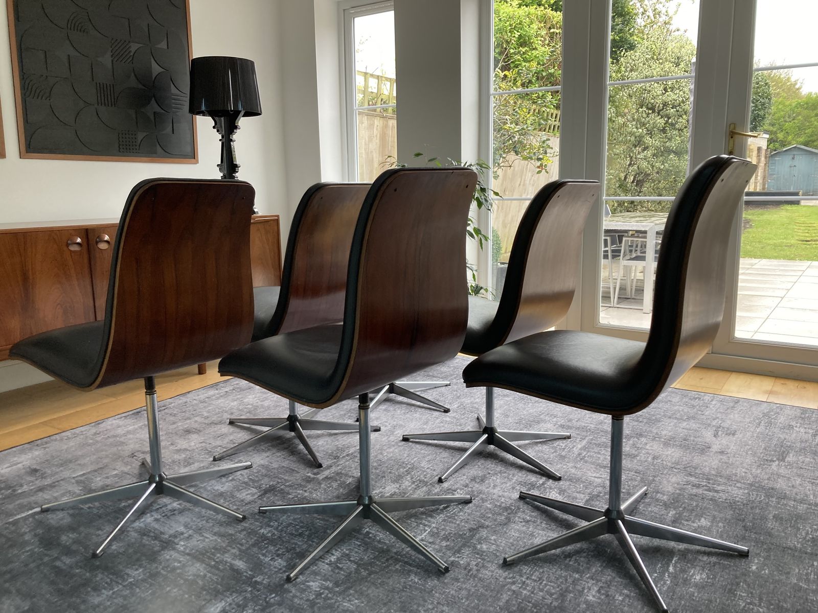 Set Of 6 Swivel Dining Chairs By Robert Heritage For Archie Shine   1960s photo buy