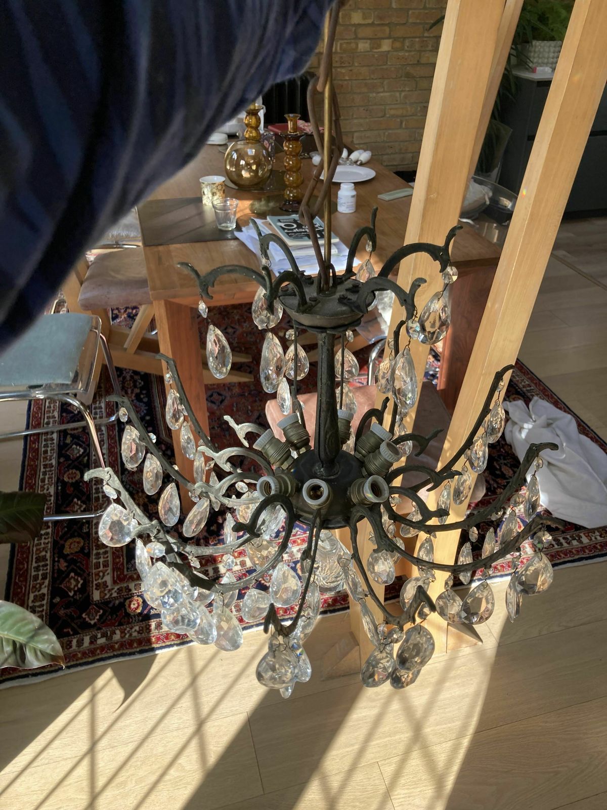Vintage French 19th Century Crystal Chandelier photo for sale