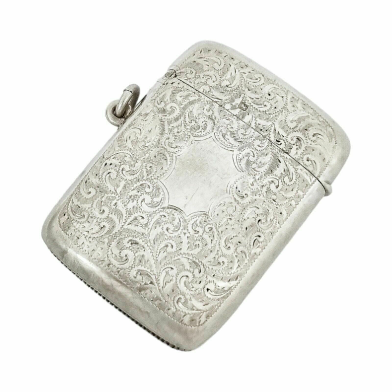 George V James Dixon Large Gilt Sterling Silver Vesta Case With Vacant Cartouche photo 120.0
