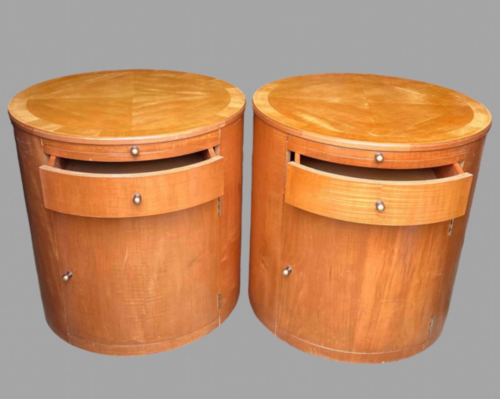 An Unusual Pair Of Art Deco Style Bedside/Side Tables photo for sale