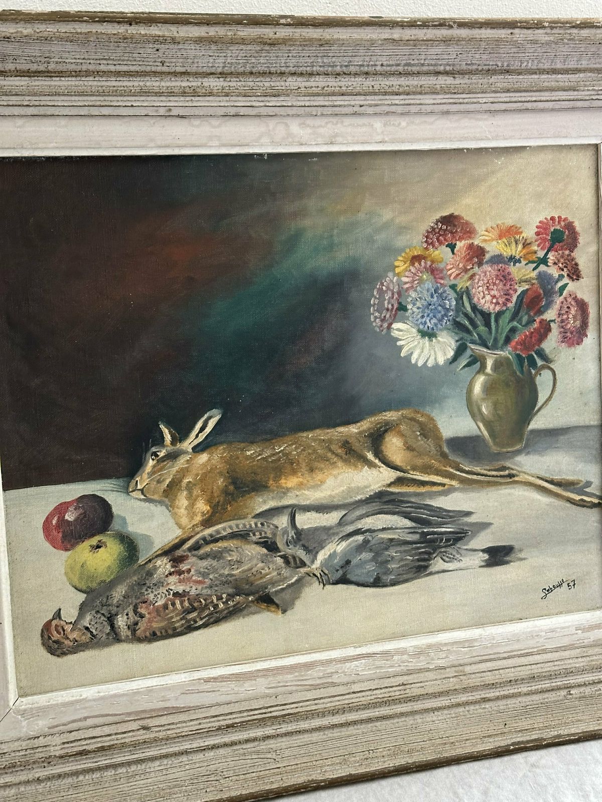 photo furniture Pretty French Antique Still Life Oil Painting