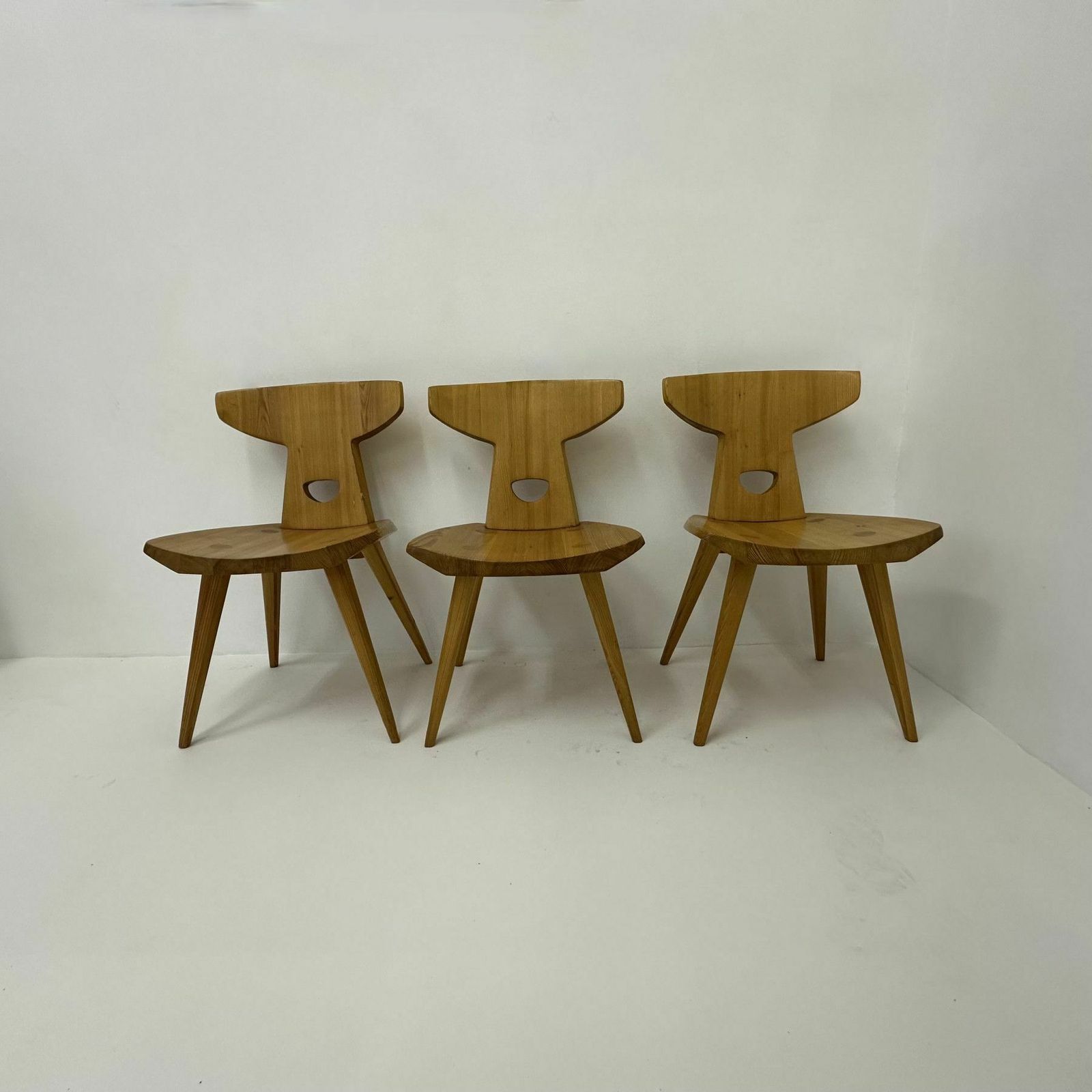 Jacob Kielland Brandt Eetkamerstoelen Massief Grenen Denemarken, Jaren 1960