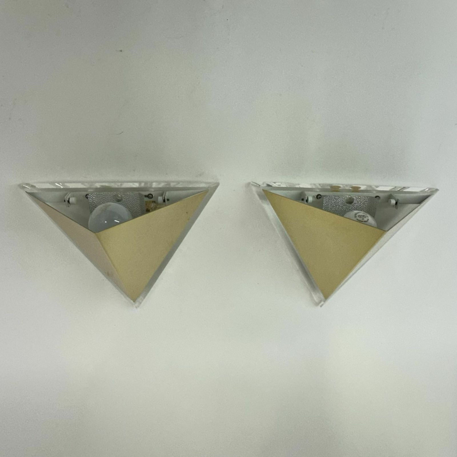 photo furniture Set Of 2 Lucite Wall Lamps Gold , 1970’s