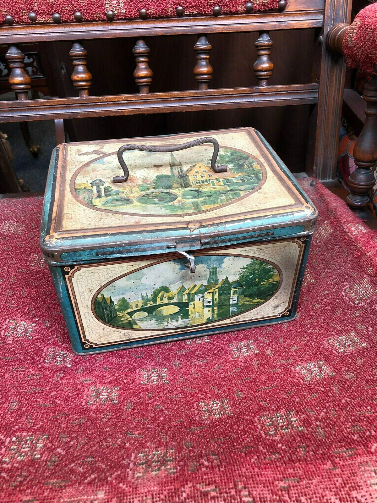 Wed J Bekkers & Zoon Advertising Tin Dutch Rare Antique Storage Chest