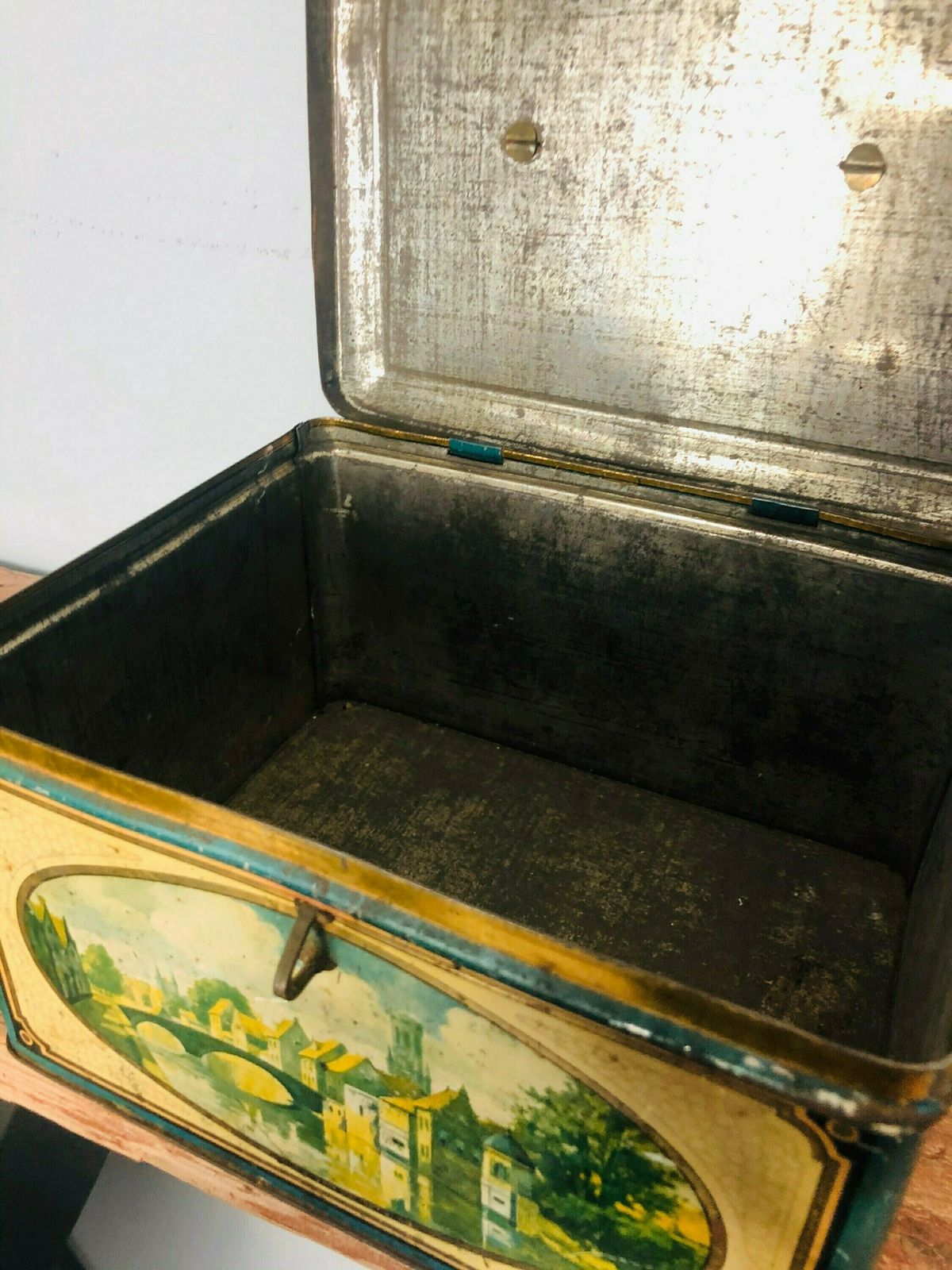 Wed J Bekkers & Zoon Advertising Tin Dutch Rare Antique Storage Chest photo vinterior