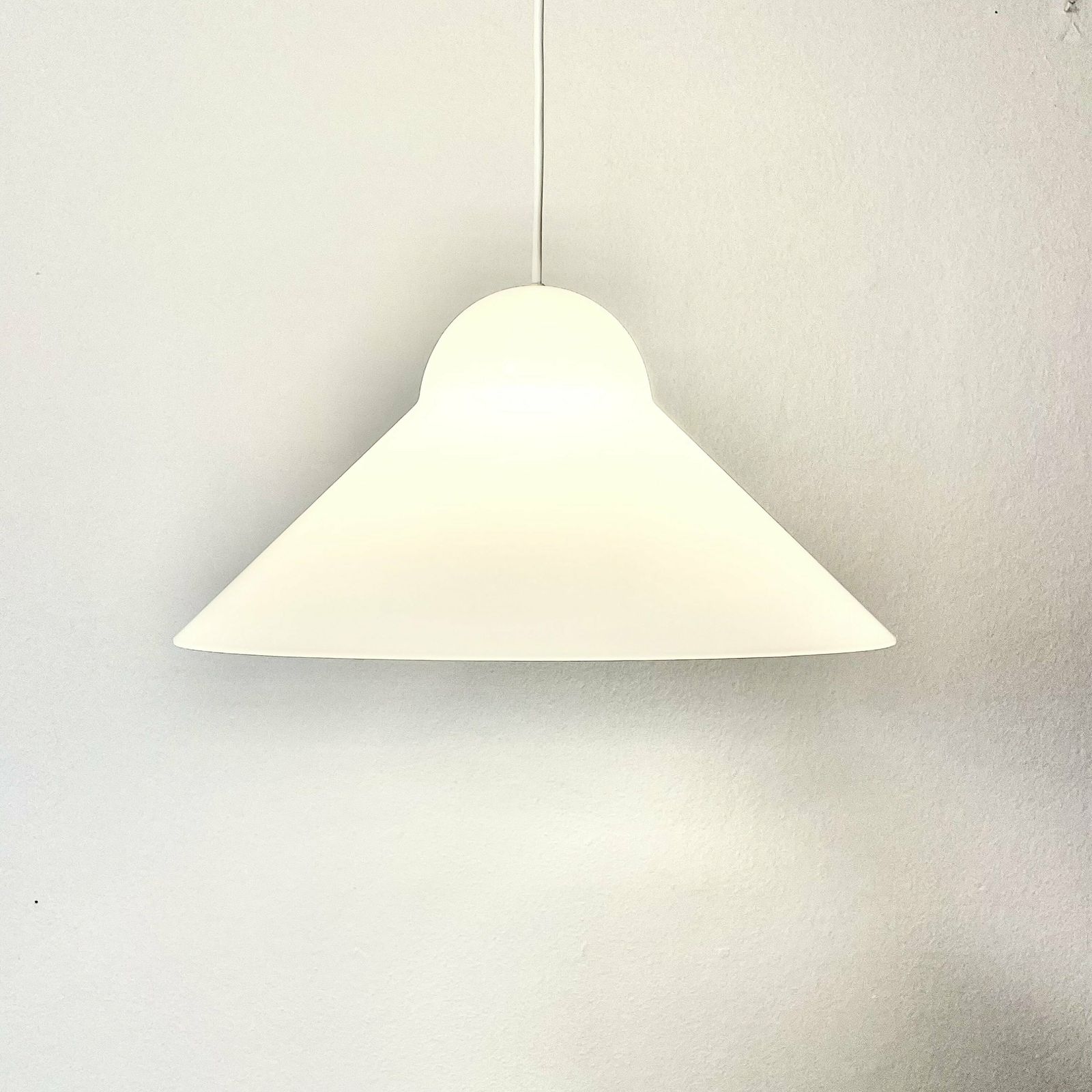 Cool Danish Vintage 1980s Minimalist Ceiling Lamp In White Plastic   Design By Friis & Moltke For Lampas photo furniture