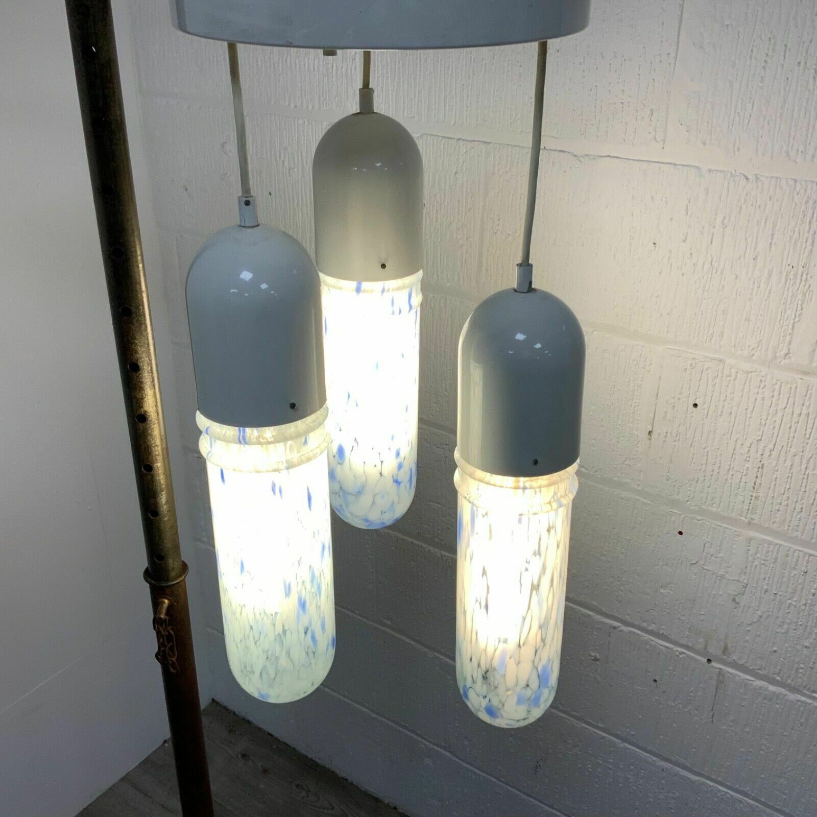Lighting Vintage Italian 1960’s Retro Mid Century Murano Glass Ceiling Pendant Light photo