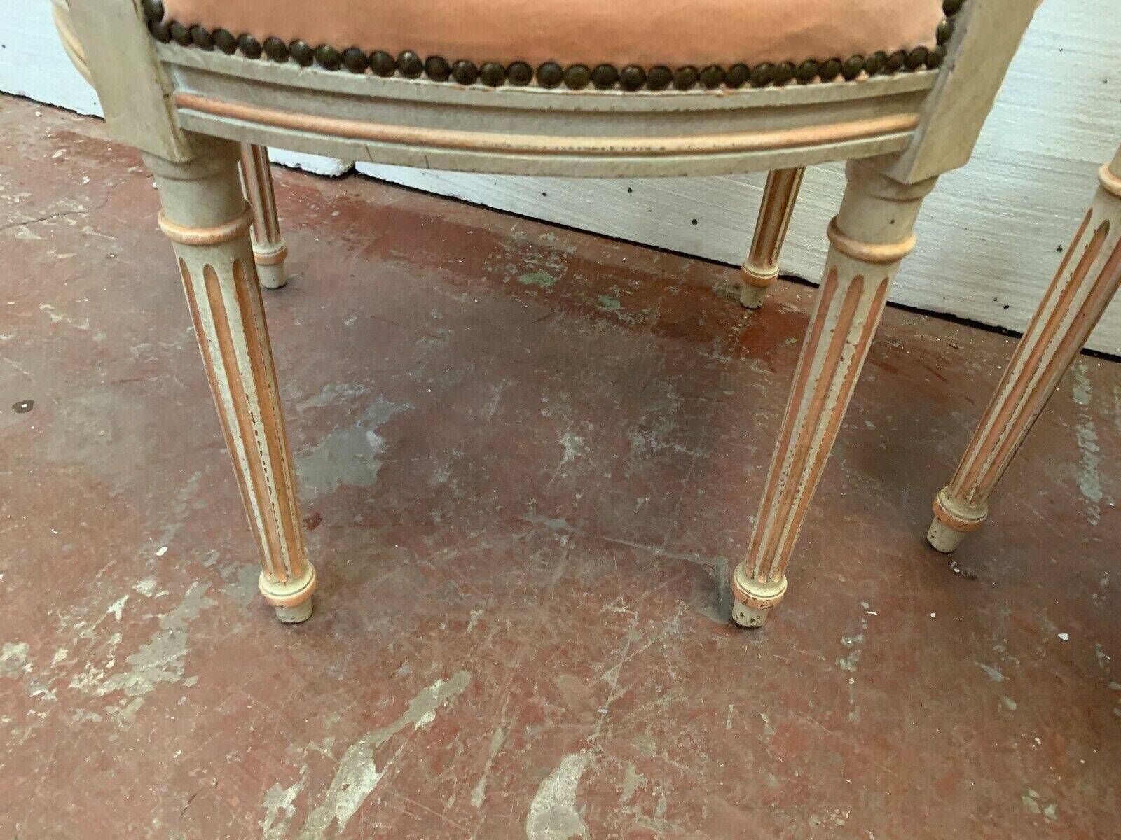 photo furniture Pair Of Louis XVI Style Armchairs In 20th Century Patinated Beech