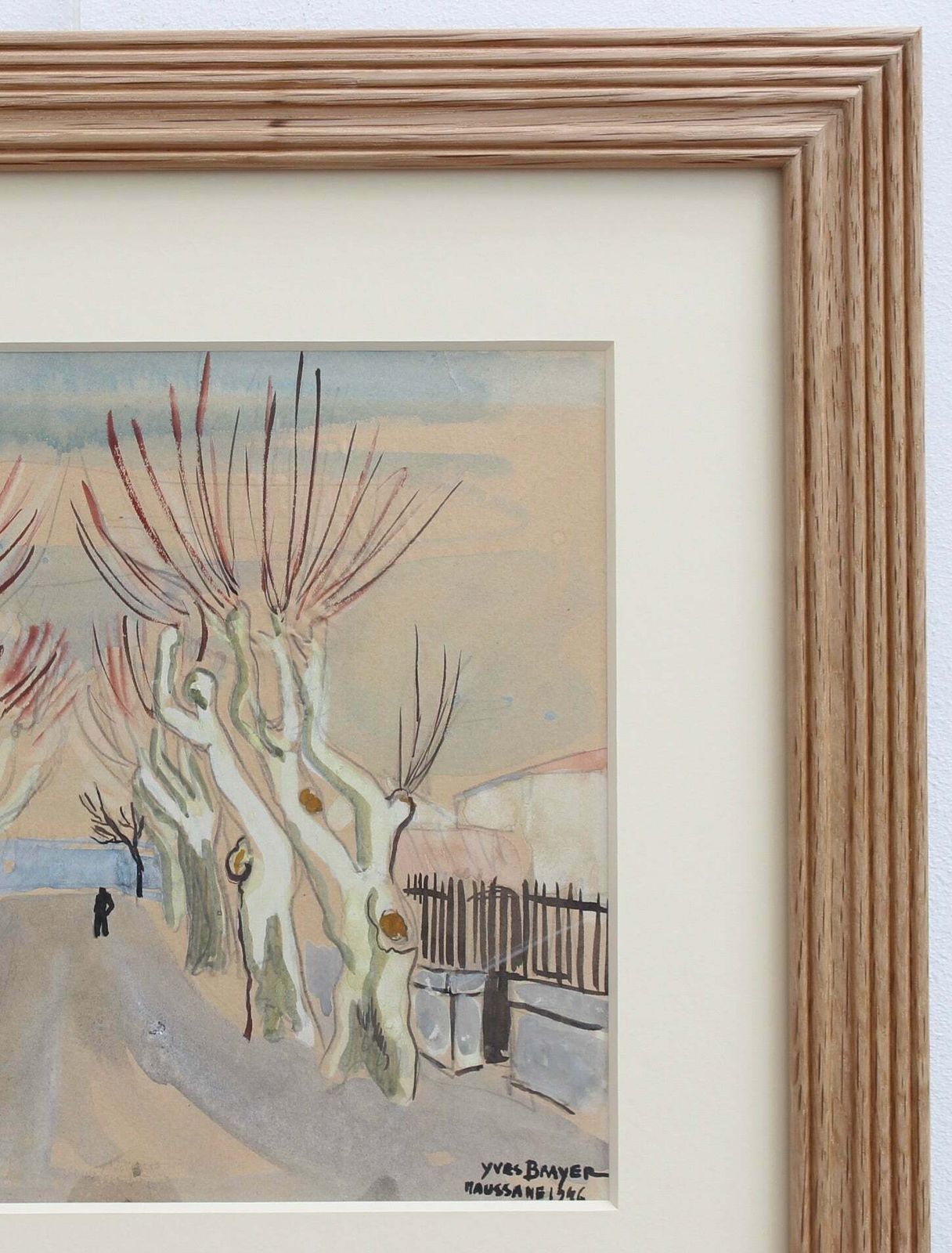 'Row Of Plane Trees In Winter   Maussane Les Alpilles' By Yves Brayer (1946) photo for sale