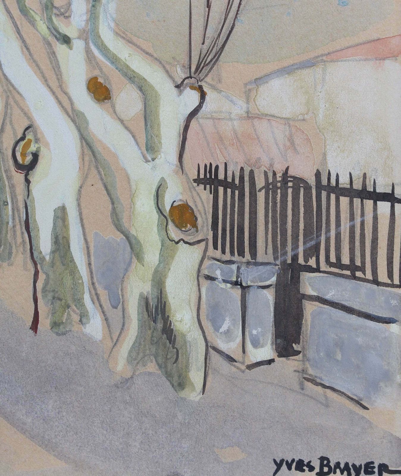 photo buy 'Row Of Plane Trees In Winter   Maussane Les Alpilles' By Yves Brayer (1946)